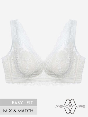 NiTi Shape-Memory Wire Non-padded Lace Plunge Bra (Cup C-D)
