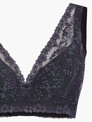 NiTi Shape-Memory Wire Non-padded Lace Full Cup Plunge Bra (Cup C-D)