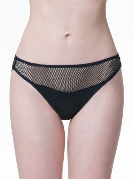 Leather-like Low-rise Brief