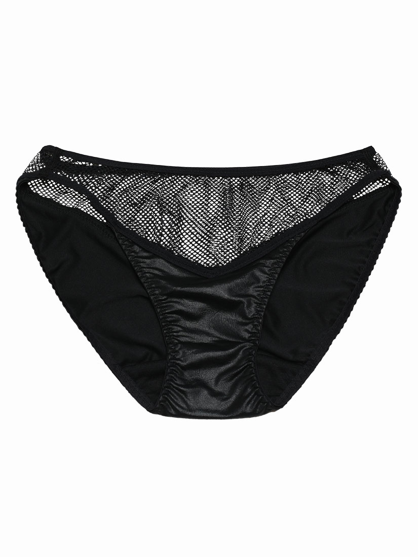 BF-00631, Leather-like Low-rise Brief, Black | SATAMI Lingerie BF-00631 ...