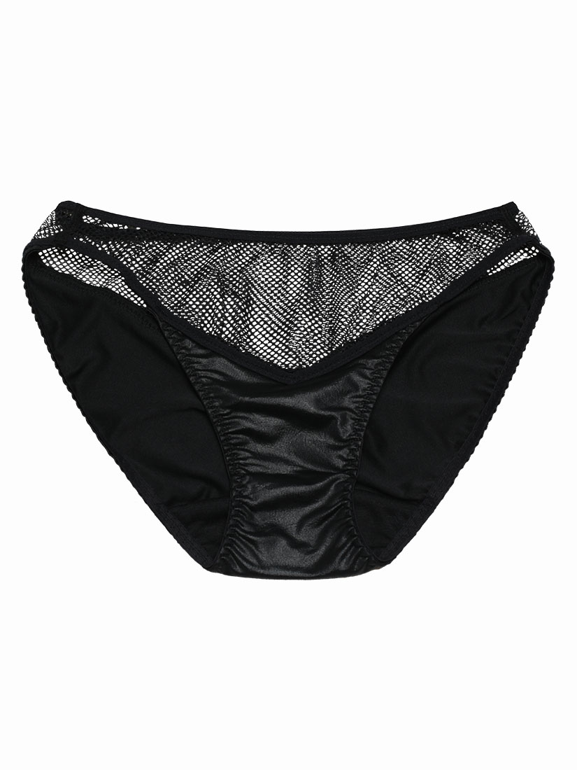 BF-00631, Leather-like Low-rise Brief, Black | SATAMI Lingerie, 仿皮低腰內褲 ...