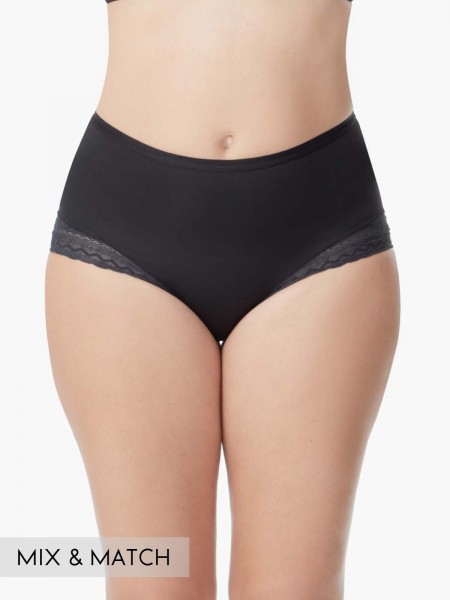 Lace Trimmed Midi Lite-control Brief