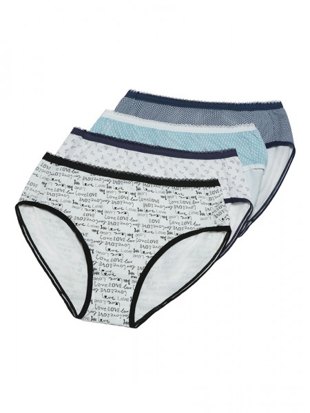 Cotton Blended Print Brief 4 pack