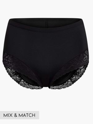 Lace Trimmed Midi Lite-control Brief