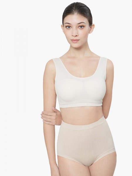 Cotton Blended Seamless Mid-Rise Hi-Cut Brief (2 pack)
