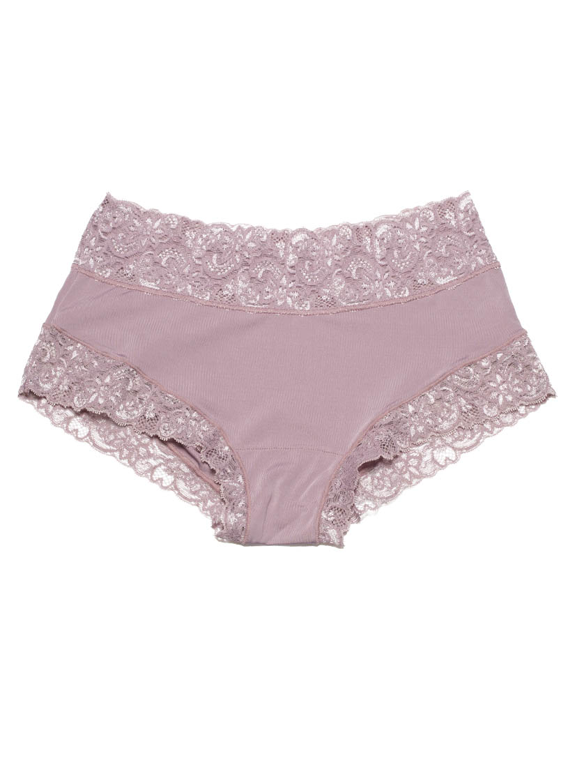 BF-03134, Lace Trimmed Tactel Low-rise Boxer, Purple | SATAMI Lingerie ...