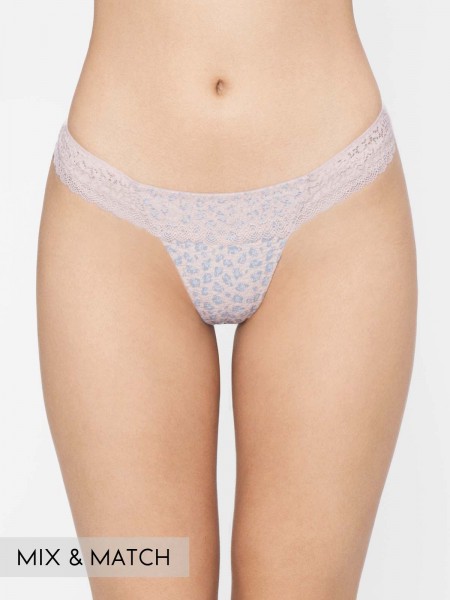 Lace Top Low Rise Thong