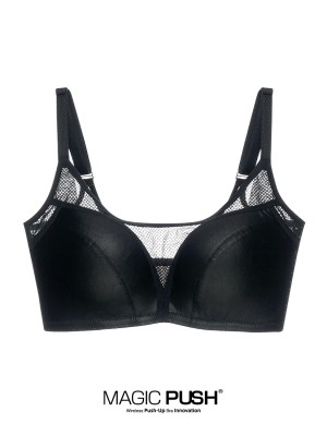 Magic Push / Leather-like Wireless T-Shirt Bra