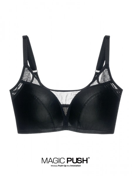 Magic Push / Leather-like Wireless T-Shirt Bra