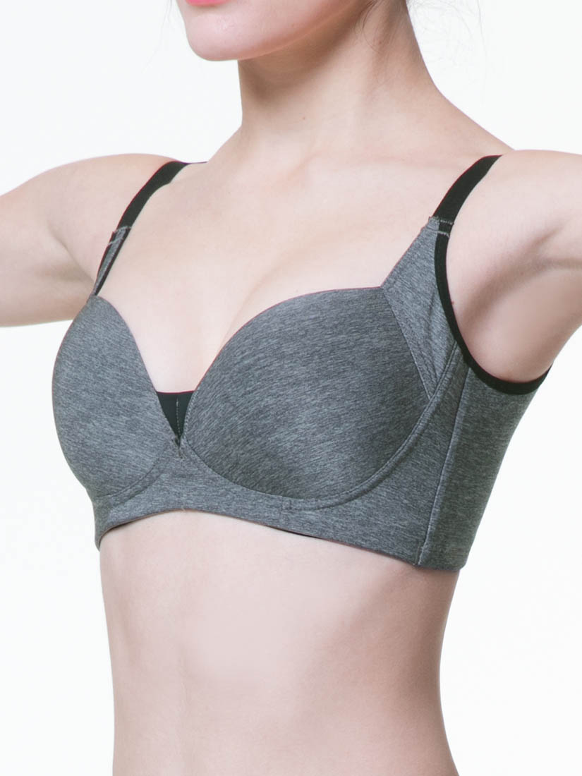 BR-00632, Magic Push / Wireless Moulded T-Shirt Bra, Grey, SATAMI Online,  Magic Push 神奇推推/ 無鋼圈3/4杯光面T恤泡綿胸圍, 灰