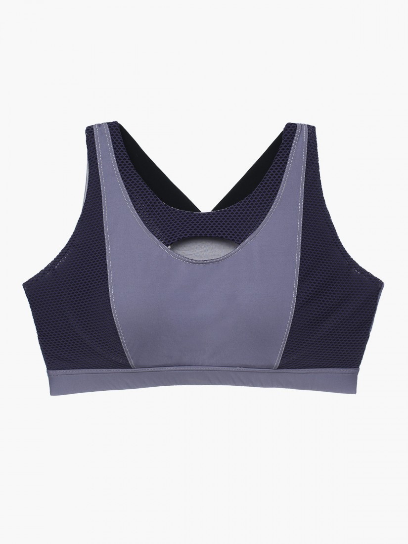 BR-00993, High-Impact Peek-A-Boo Wireless Sports Bras (Cup C-G), Purple, SATAMI Online, 高強度X背無鋼圈全罩網眼鏤空運動泡綿胸圍（C - G杯）, 紫