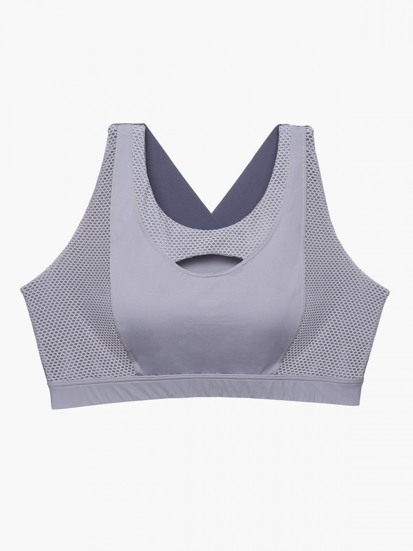 BR-00993, High-Impact Peek-A-Boo Wireless Sports Bras (Cup C-G), Grey, SATAMI Online, 高強度X背無鋼圈全罩網眼鏤空運動泡綿胸圍（C - G杯）, 灰