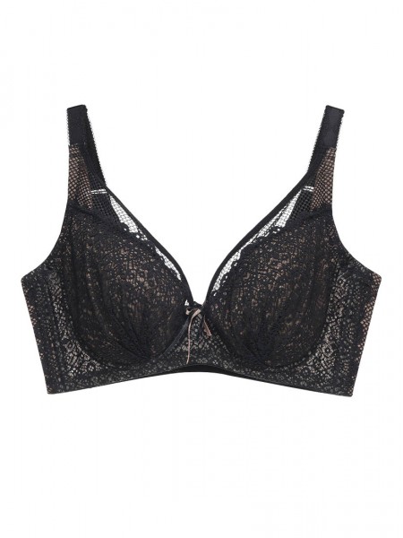 Lace Deep V Soft Cup Bra (Cup C-E)