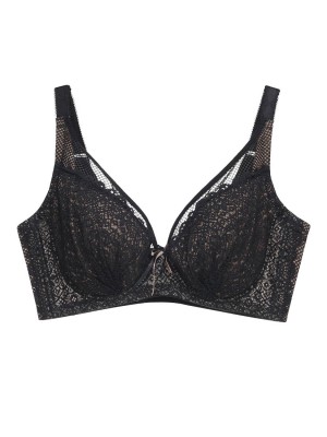 Lace Deep V Soft Cup Bra (Cup F-G)