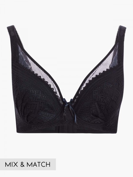 Lace Deep V Soft Cup Bra (Cup F-G)