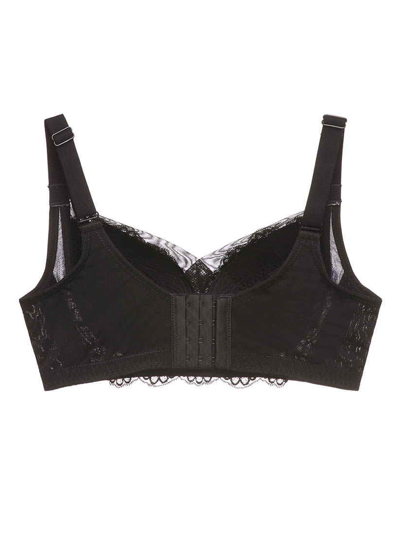 BR-02213, Lace Non-Wired Push in Bra (Cup D-G), Black | SATAMI Online ...