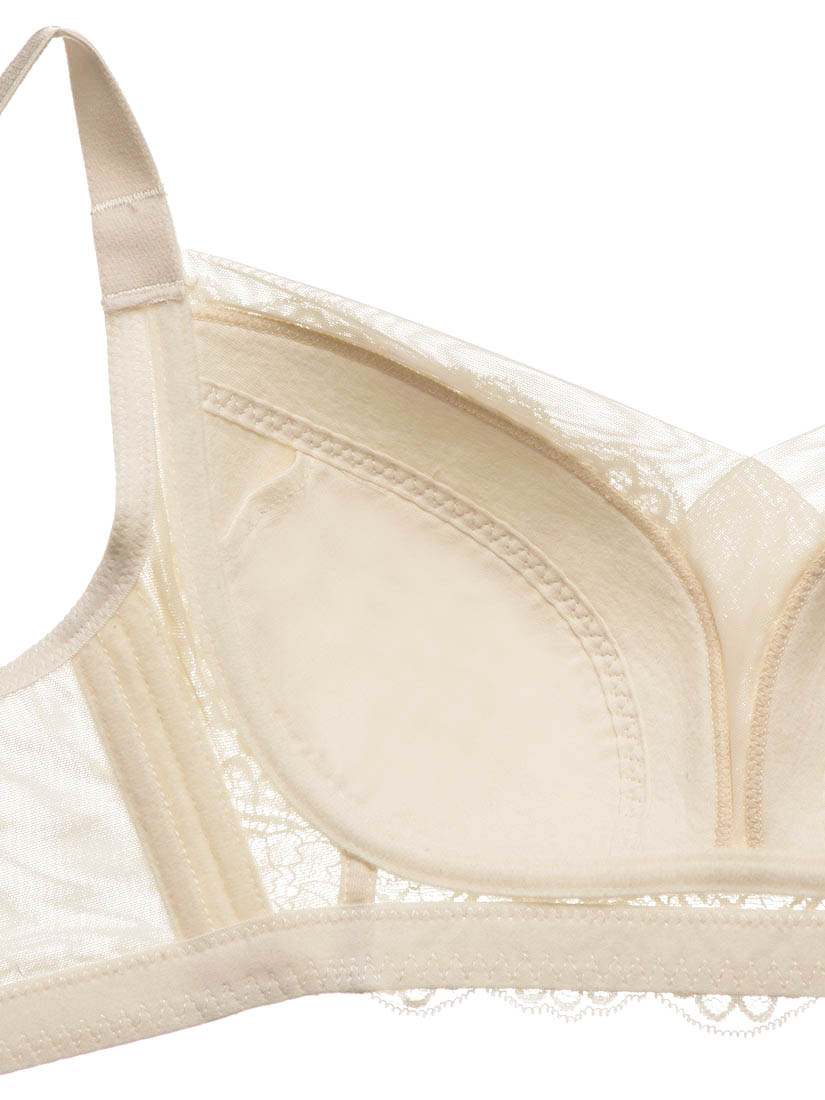 BR-02213, Lace Non-Wired Push in Bra (Cup D-G), Beige | SATAMI Online ...