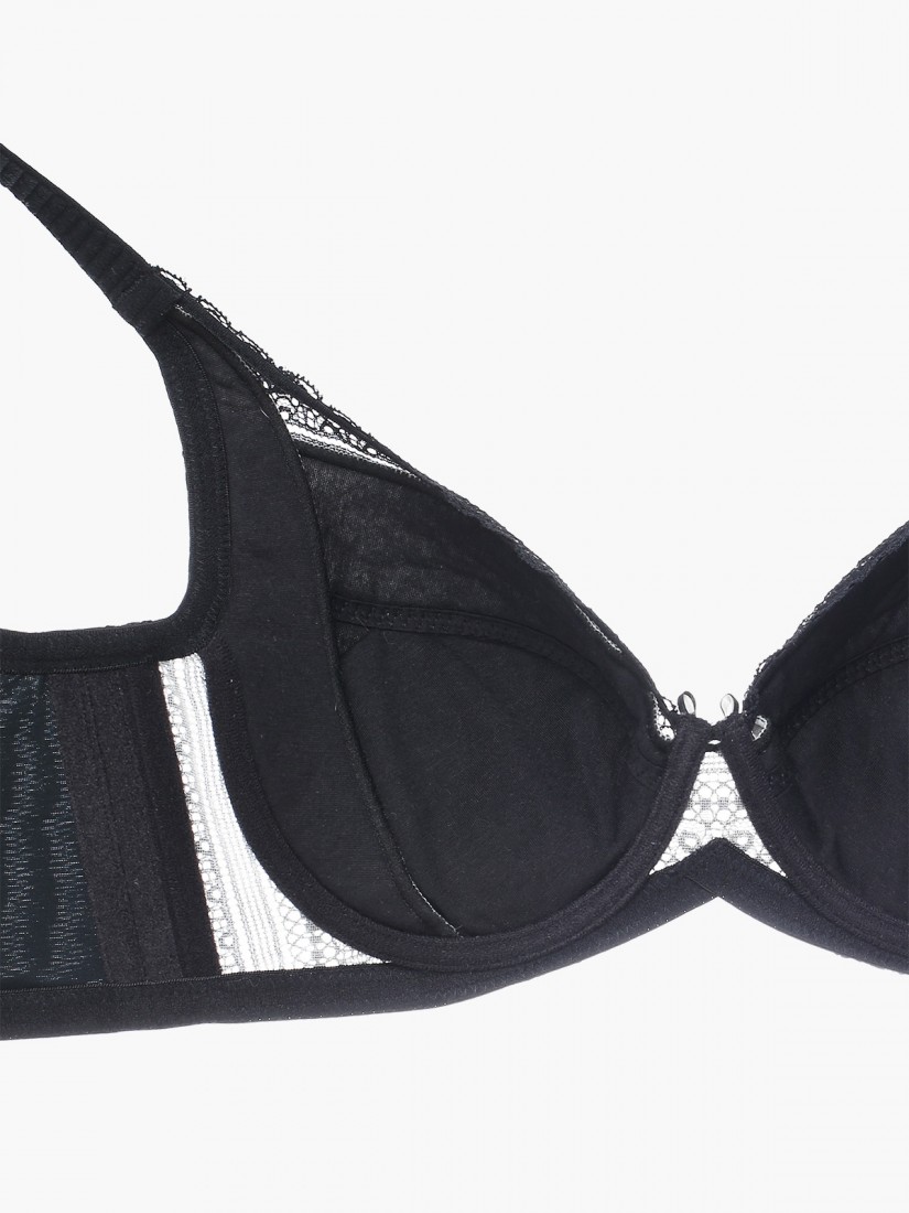 BB-02228, Lace Push-up Demi Wireless Bra (Cup B-C), Black | SATAMI Online,  無鋼圈3/4杯軟杯胸圍（B - C杯）, 黑 | SATAMI 網上商店