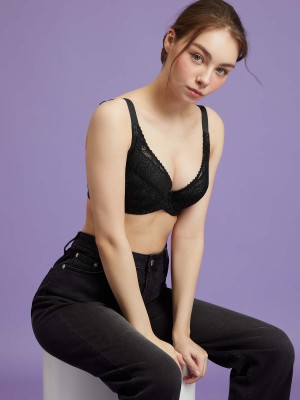 NiTi Shape-Memory Wire Lycra® Lace Full Soft Cup Bra (Cup D-H)