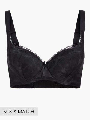 BB-02228, Lace Push-up Demi Wireless Bra (Cup B-C), Black | SATAMI Online,  無鋼圈3/4杯軟杯胸圍（B - C杯）, 黑 | SATAMI 網上商店