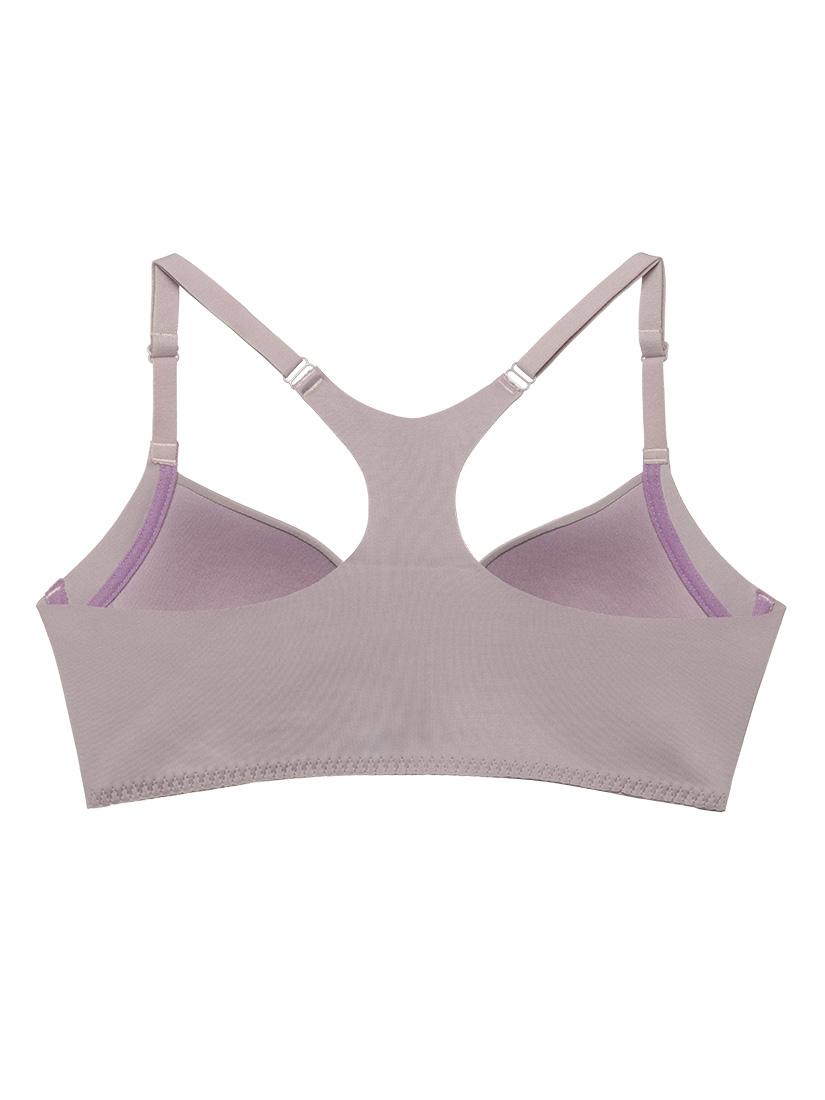 BR-05903, Front Closure Wireless T-shirt Bra, Purple