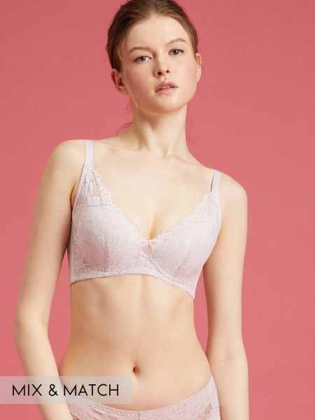 Lace Deep V Push Up Bra (Cup B-D)