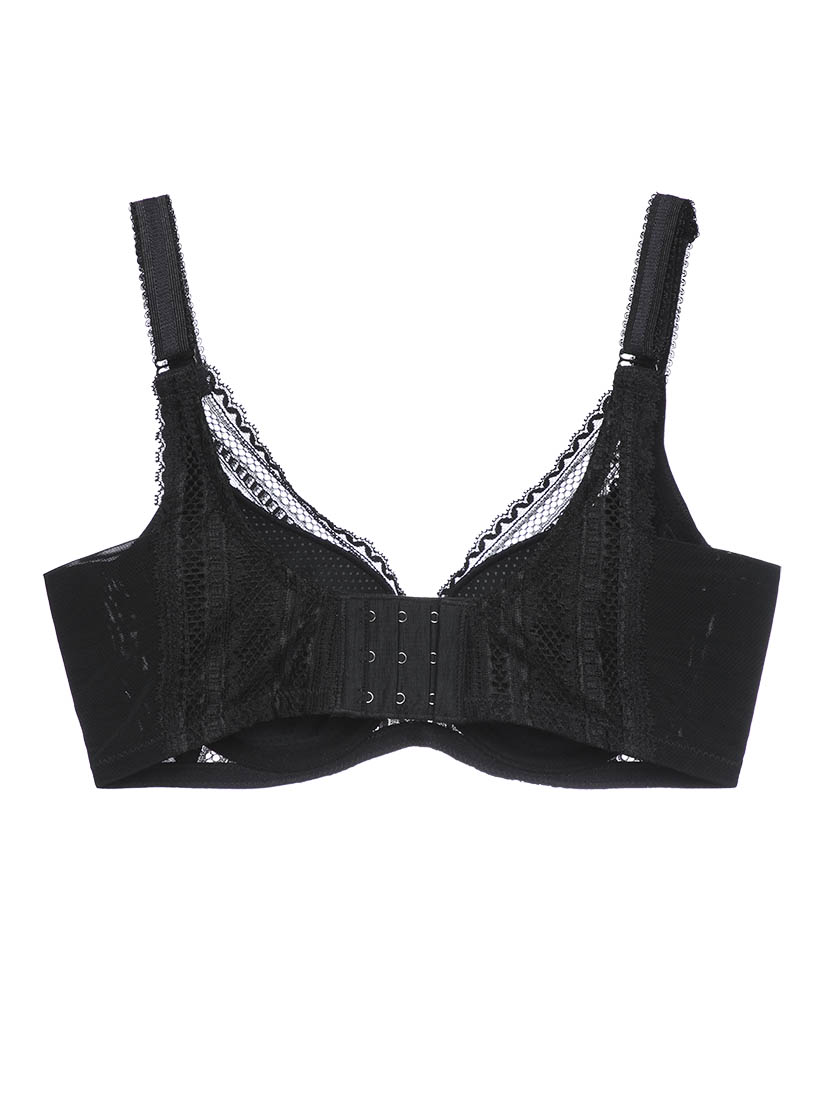 BR-64890, Lace Deep V Push Up Bra, Black | SATAMI Online, 水滴形涼感泡綿胸圍, 黑 ...