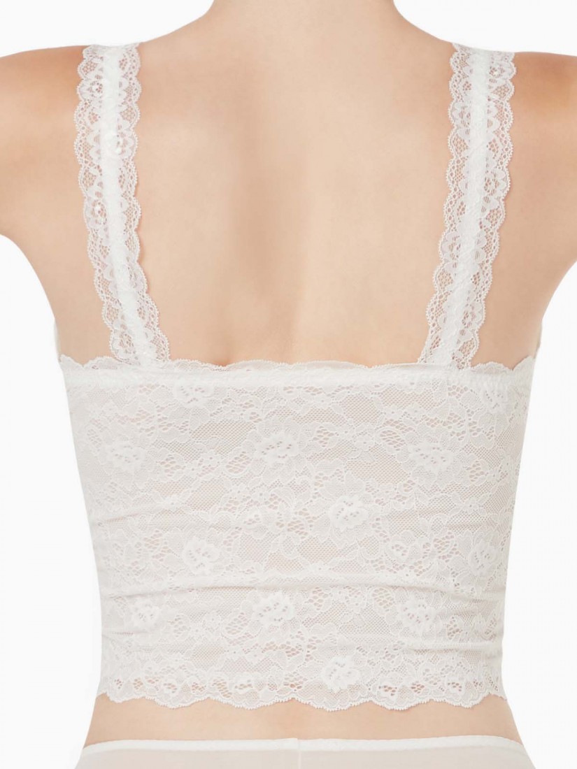 BS-00659, Lace Wireless Longline Padded Cami Bralette (Cup B-D), White, SATAMI Online, 無鋼圈背心胸衣 附胸墊（B - D杯）, 白