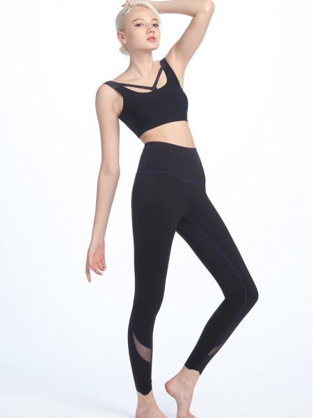 High Waist Mesh Panel Shaping Leggings