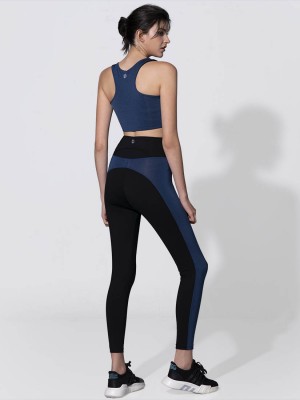 Hi-waist Side Panel Color Block Legging