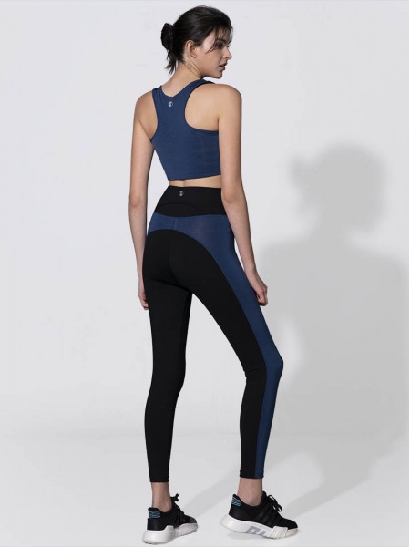 Hi-waist Side Panel Color Block Legging