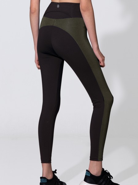 Hi-waist Side Panel Color Block Legging