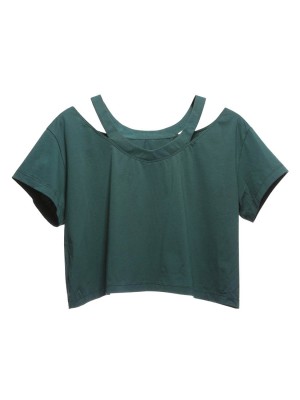 Cold Shoulder Crop Tee
