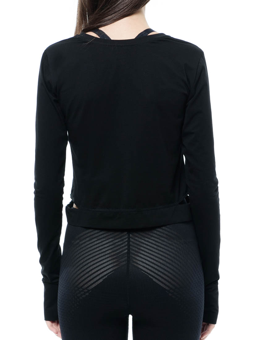 Crop Top With Thumbhole, Black | SATAMI Activewear