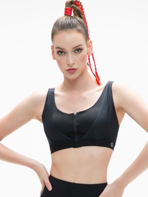 Zip-Front Wireless Sports Bra (Cup B-E)