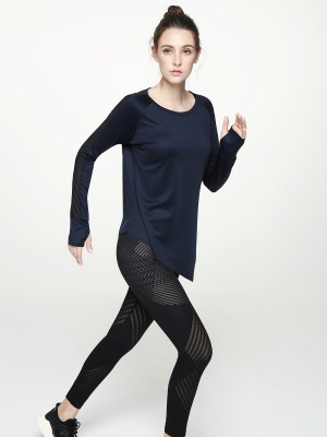 Free-cut Hi-Lo Long Sleeve Top