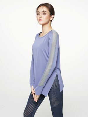 Free-cut Hi-Lo Long Sleeve Top