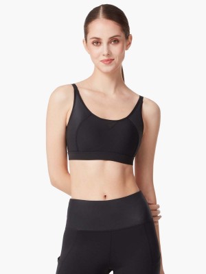 Leather-like Wireless Moulded Sports Bra (Cup B-D)