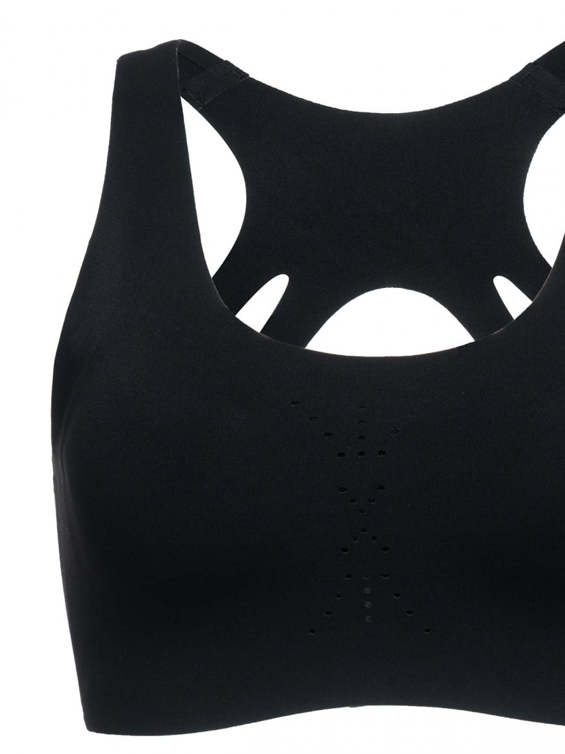 OW-01018, Racer Back Wireless Build-in Moulded Cup Sport Bras Top (Cup  A-D), Black, SATAMI Online, X背無鋼圈全罩無痕運動泡綿胸衣（A-D杯）, 黑