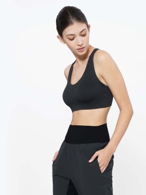 Strappy Back Wireless Build-in Moulded Cup Sport Bras Top (Cup A-D)