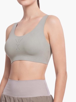 Strappy Back Wireless Build-in Moulded Cup Sport Bras Top (Cup A-D)