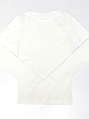 Cotton Blended Seamless Thermal Long Sleeve Tee - Round Neck