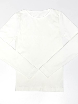 Cotton Blended Seamless Thermal Long Sleeve Tee - Round Neck