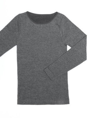 Cotton Blended Seamless Thermal Long Sleeve Tee - Round Neck