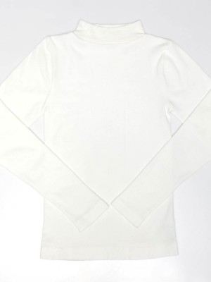 Cotton Blended Seamless Thermal Long Sleeve Tee - Standing Collar