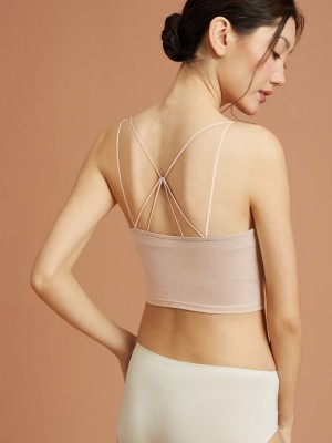 Modal® Cross Back Seamless Crop Top with Build-in Bra (Cup B-E)