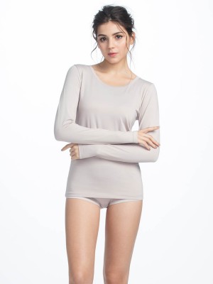 Brushed Thermal Long Sleeve Tee - Round Neck With Thumb Holes