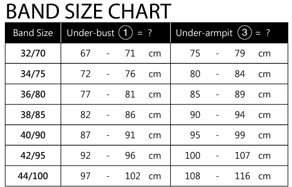 Bust Size To Cup Size Chart