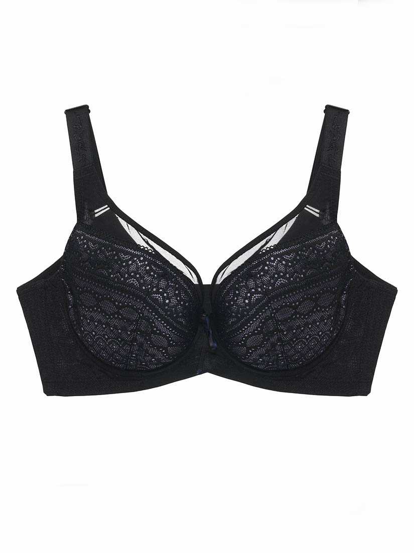 BR01221, Lace Minimizer Soft Cup Bra, Black SATAMI Online, 全罩秀麗軟杯胸圍