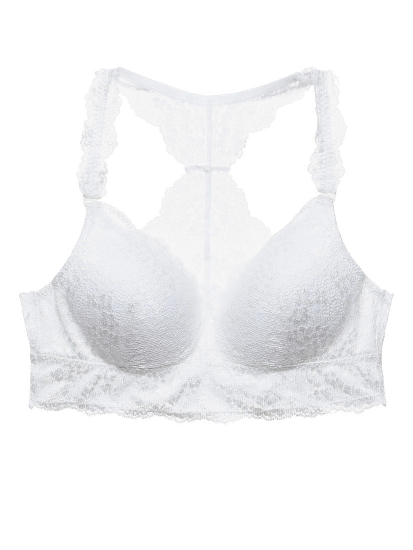 white lace racerback bralette